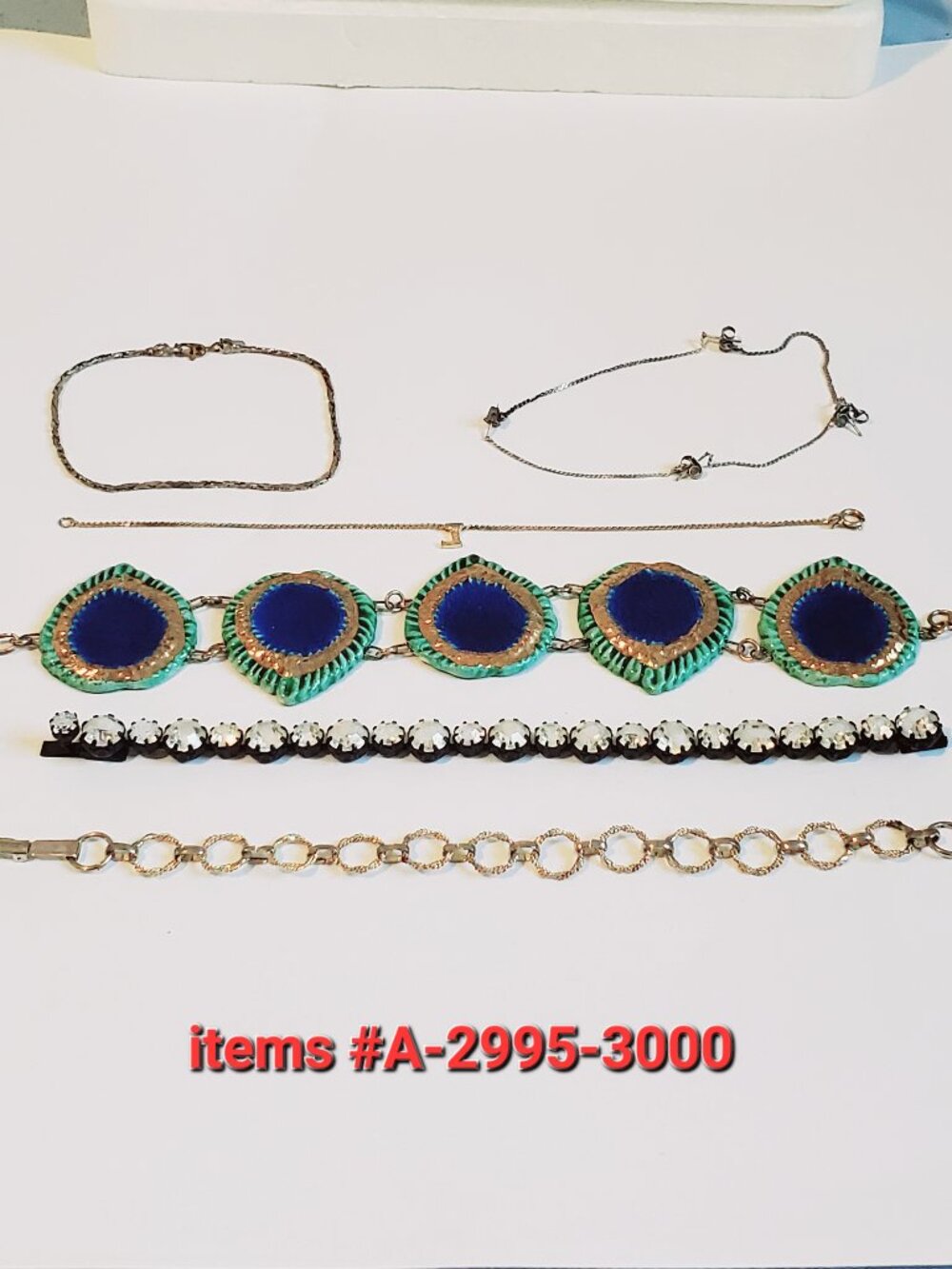 6 Bracelets , items # A -2995-3000, . wt. 58 grams.